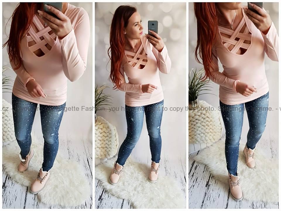 Tričko s kříženým dekoltem Hanny rose