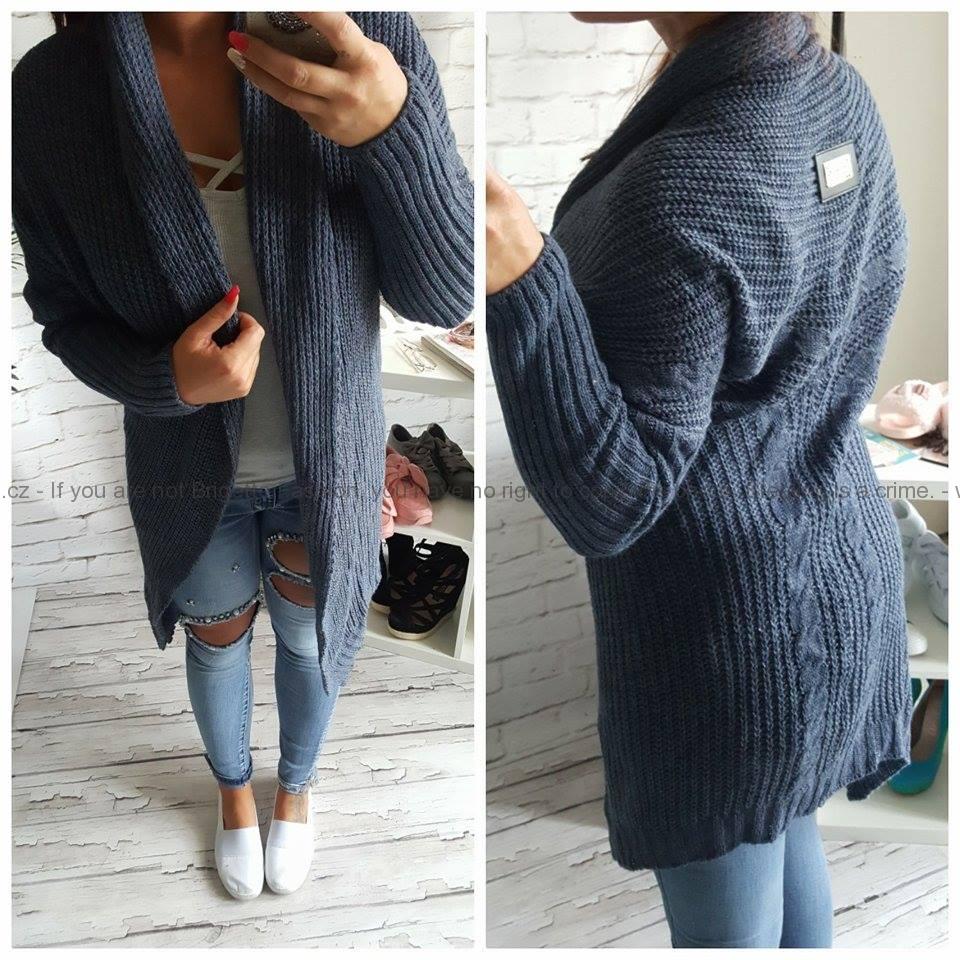 Pletený cardigan Plattie - dark blue