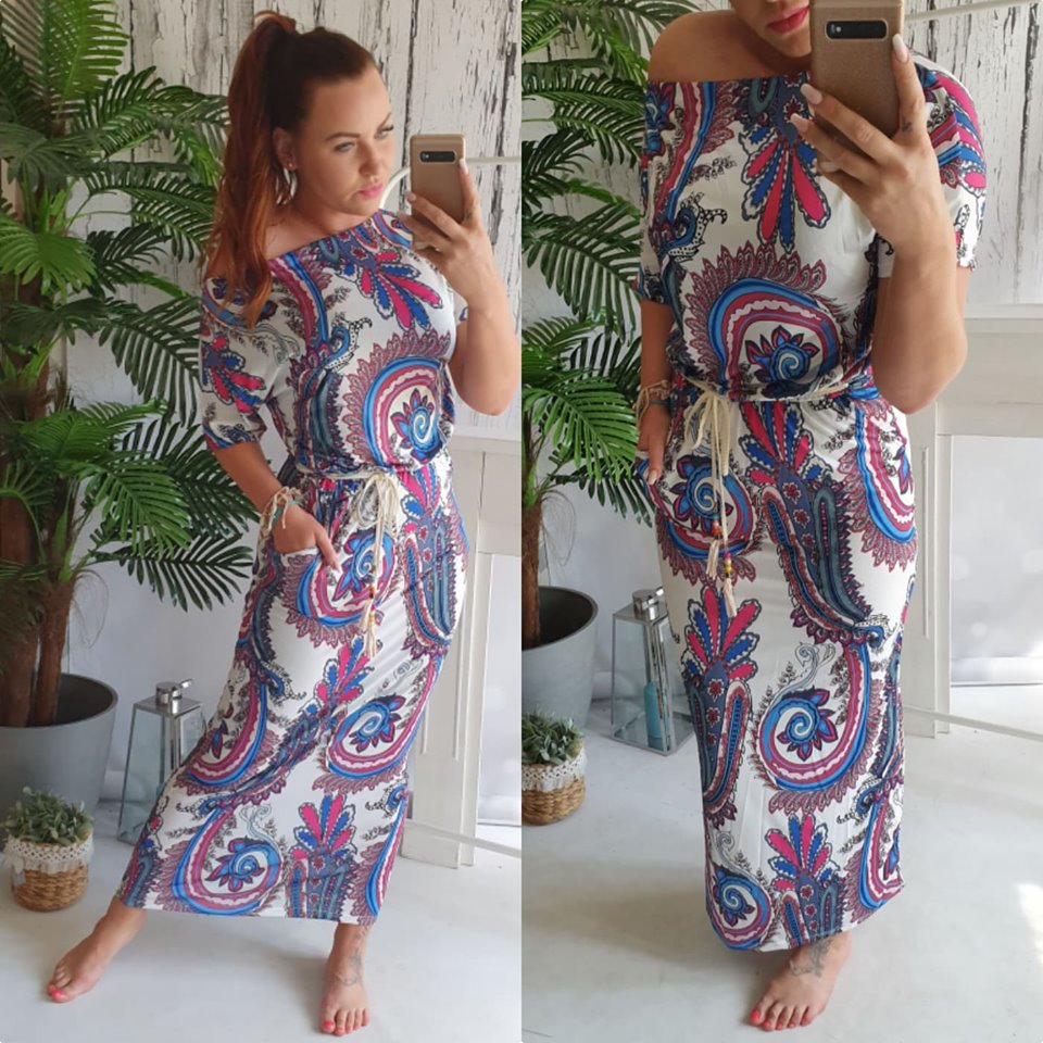 Dlouhé šaty ORIENTAL - Blue