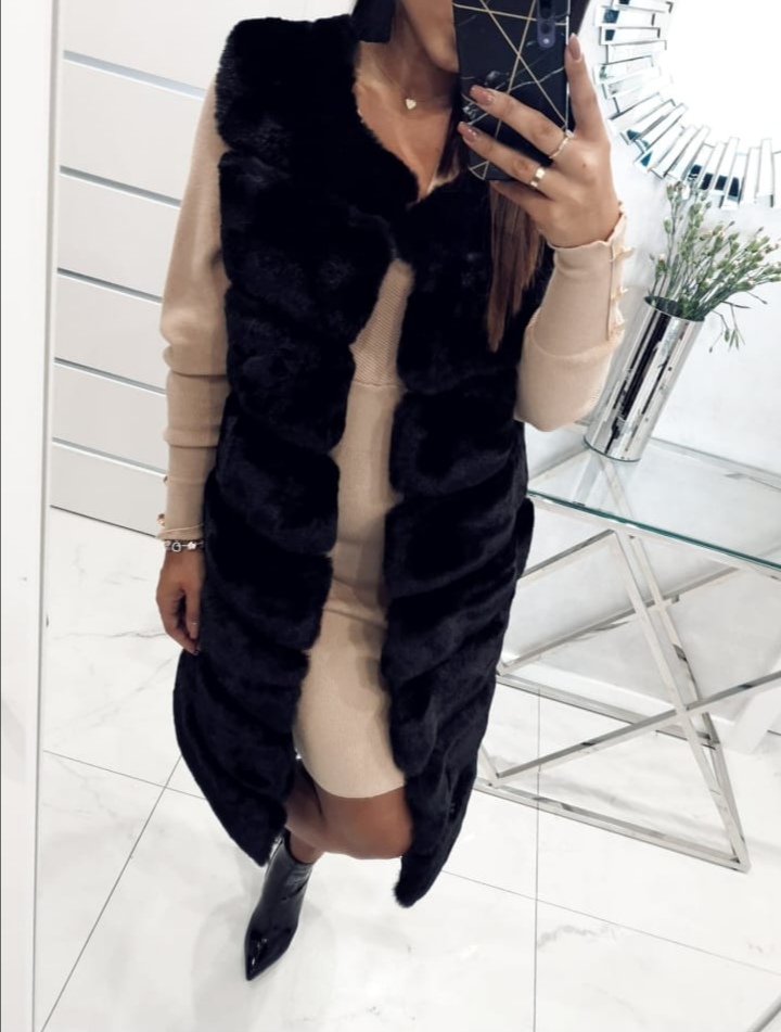 Dlouhá vesta Naomi - černá 