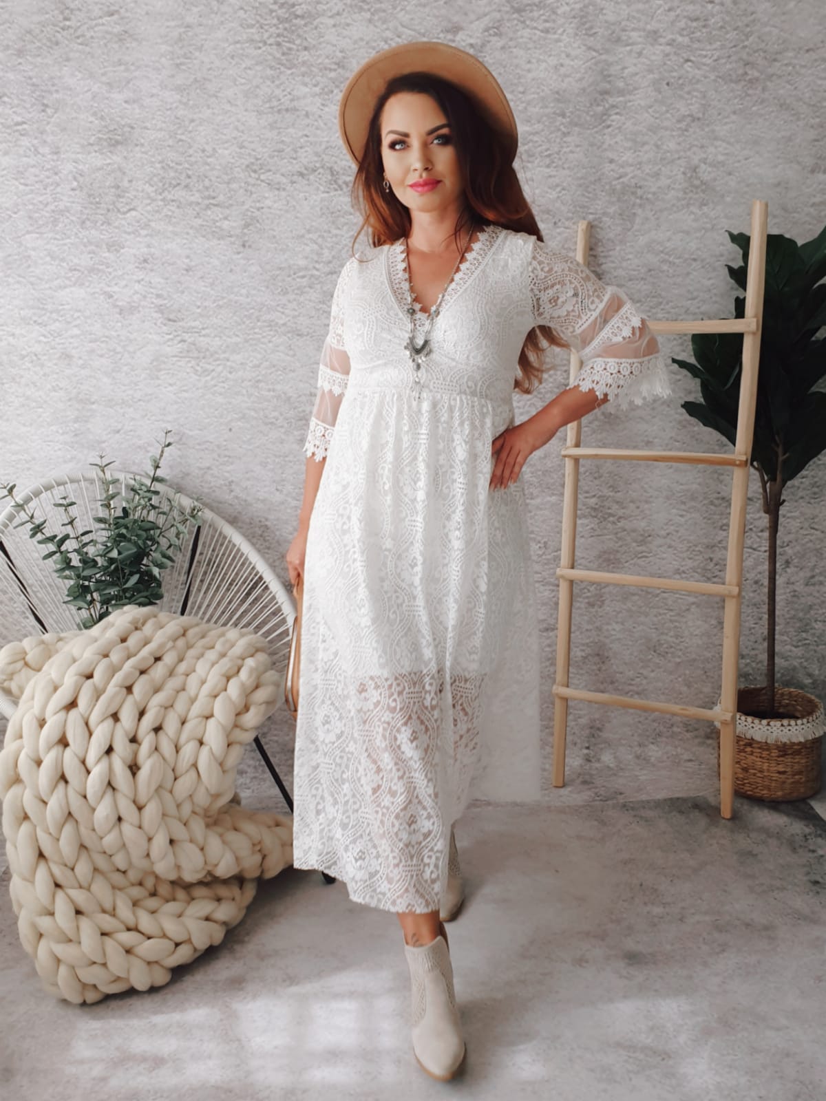 Boho šaty- bílé 