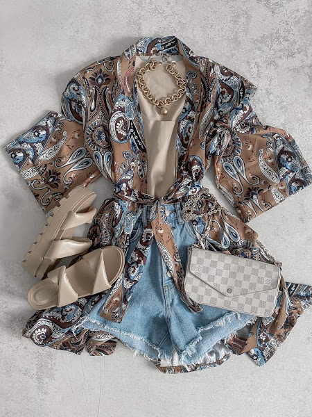 Dlouhé kimono - camel