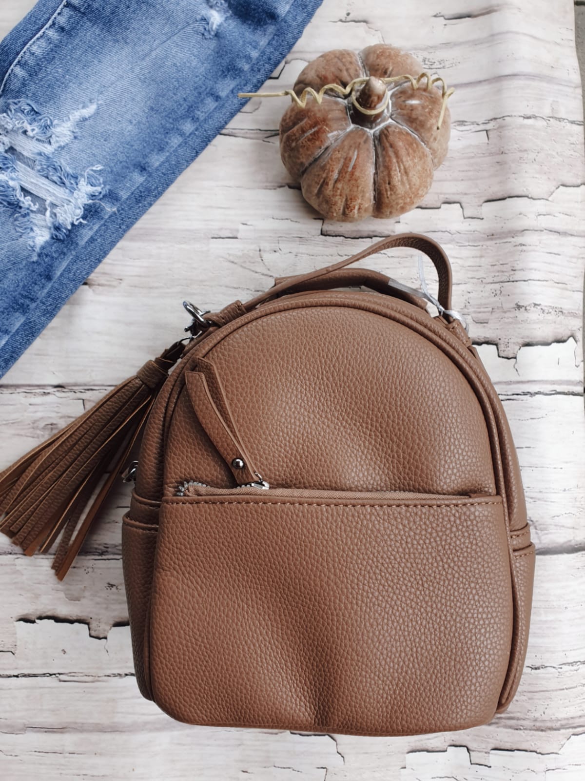 Mini batůžek crossbody - hnědý