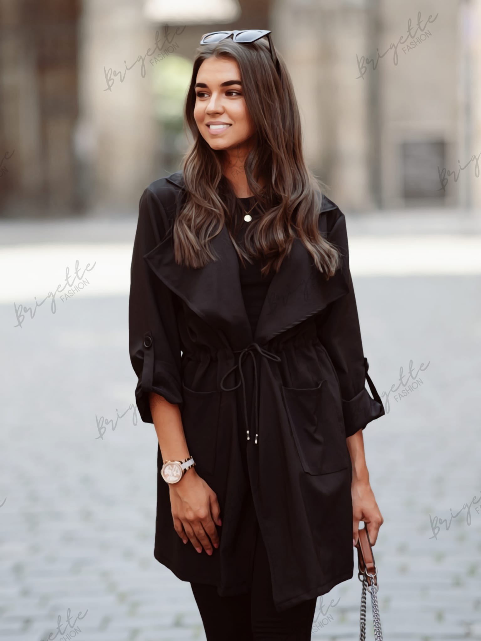 Kabát Elegant krátký - černý