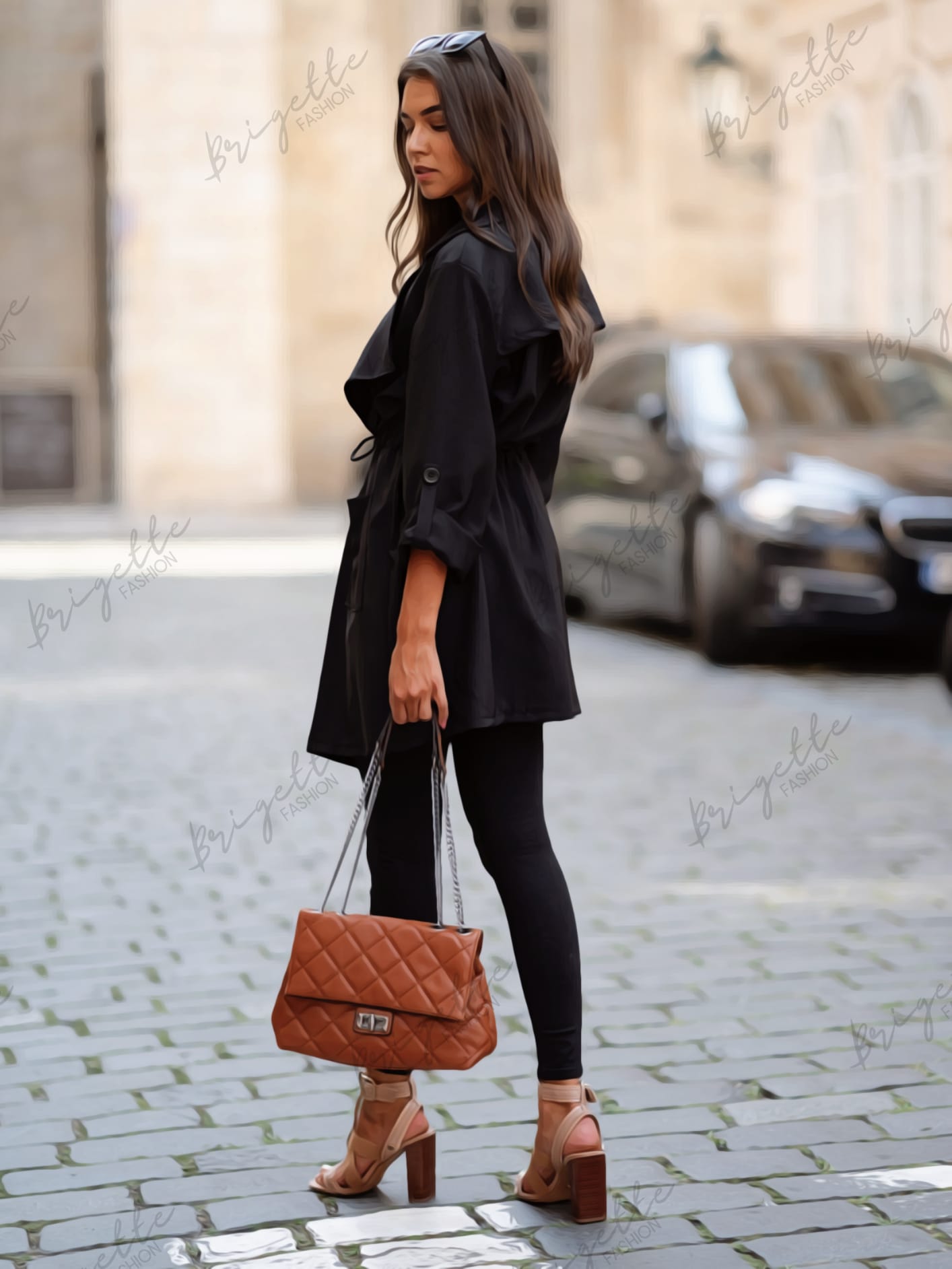 Kabát Elegant krátký - černý