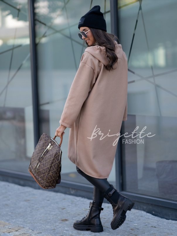 Oversize kabát Gold Font camel
