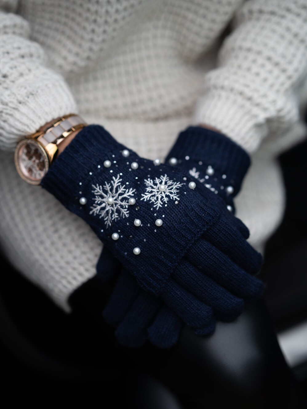 Prstové rukavice Snow Pearls tmavě modré