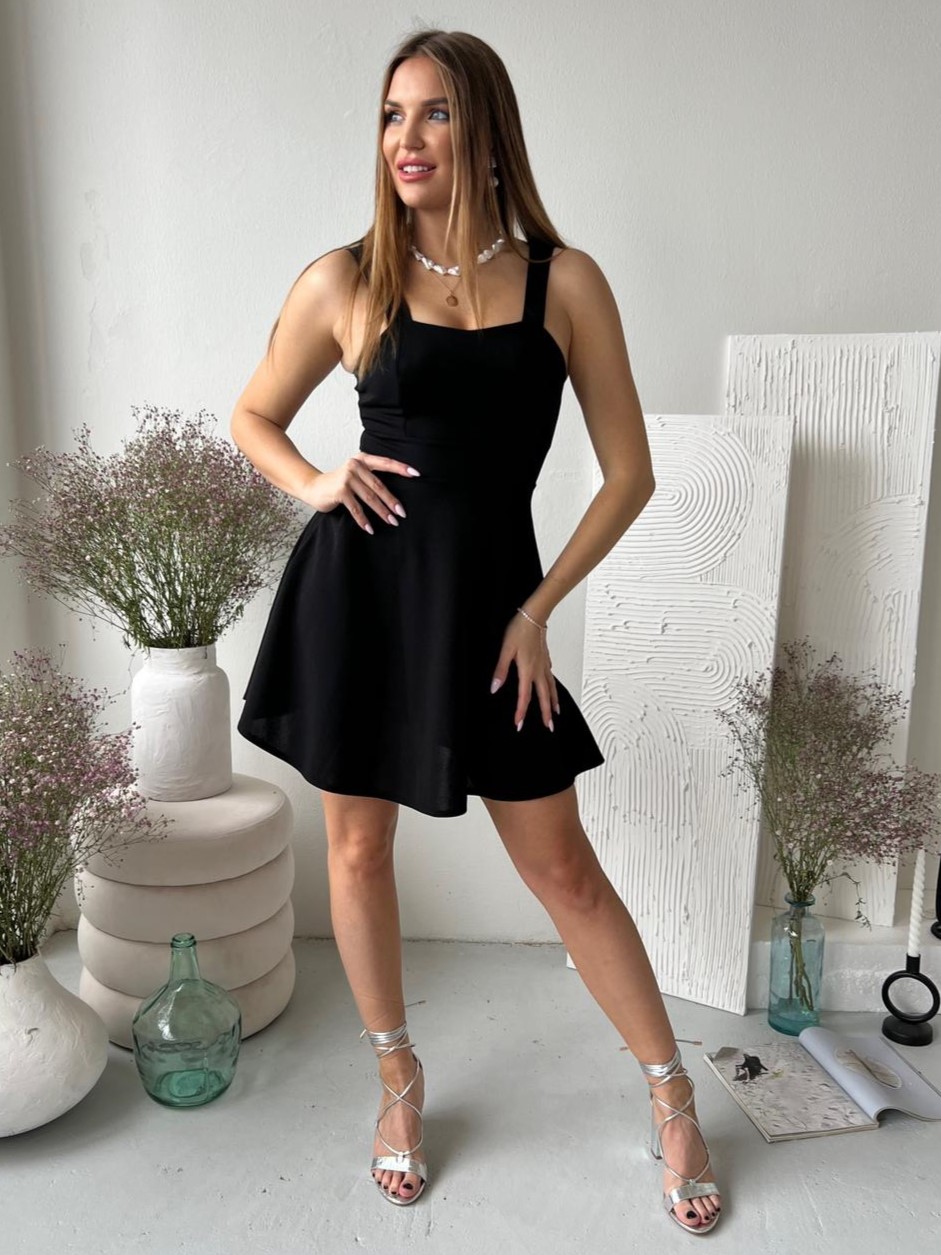 Šaty na ramínka Olivie černé