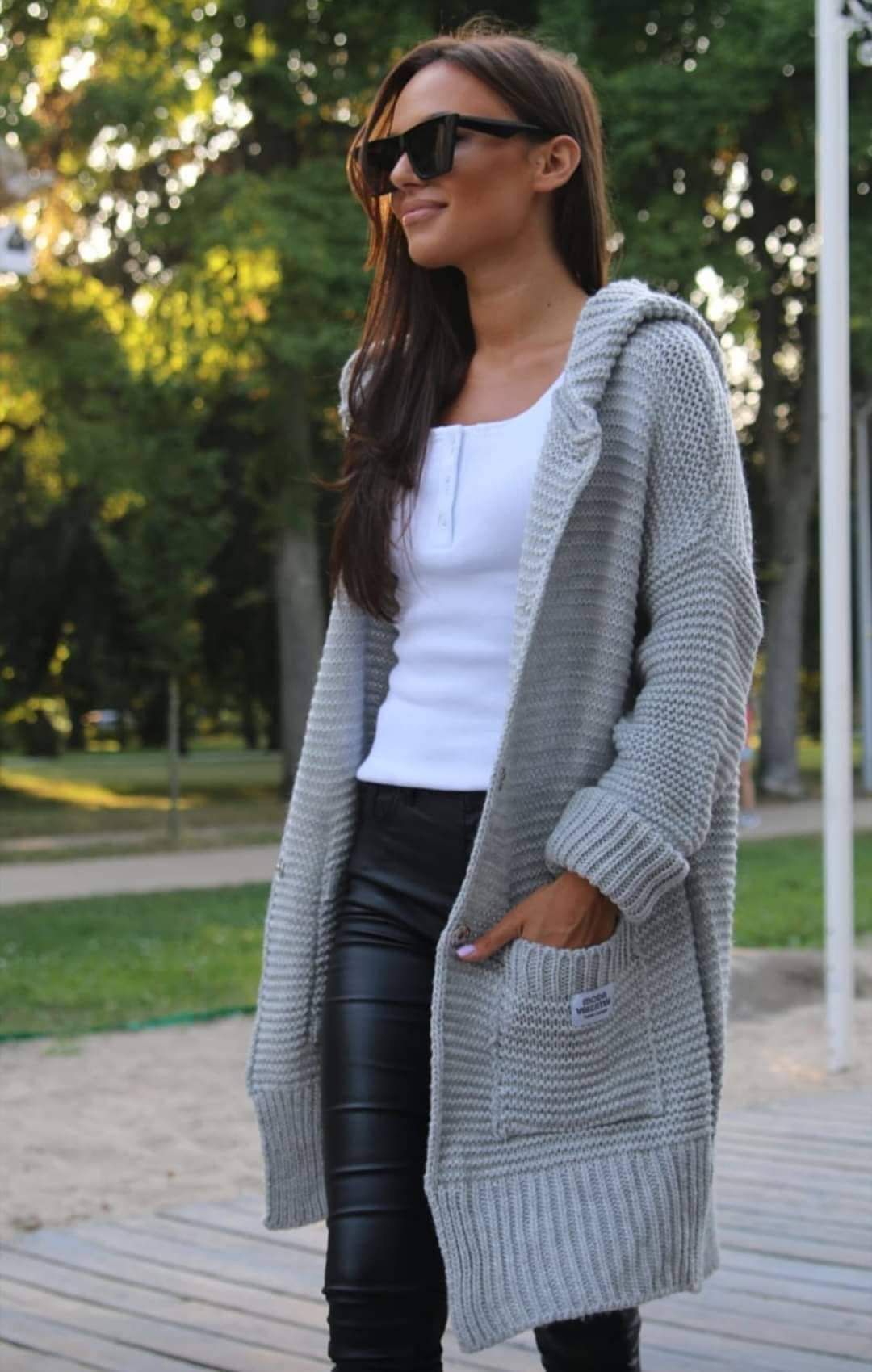 Pletený cardigan Luxx Italian šedý