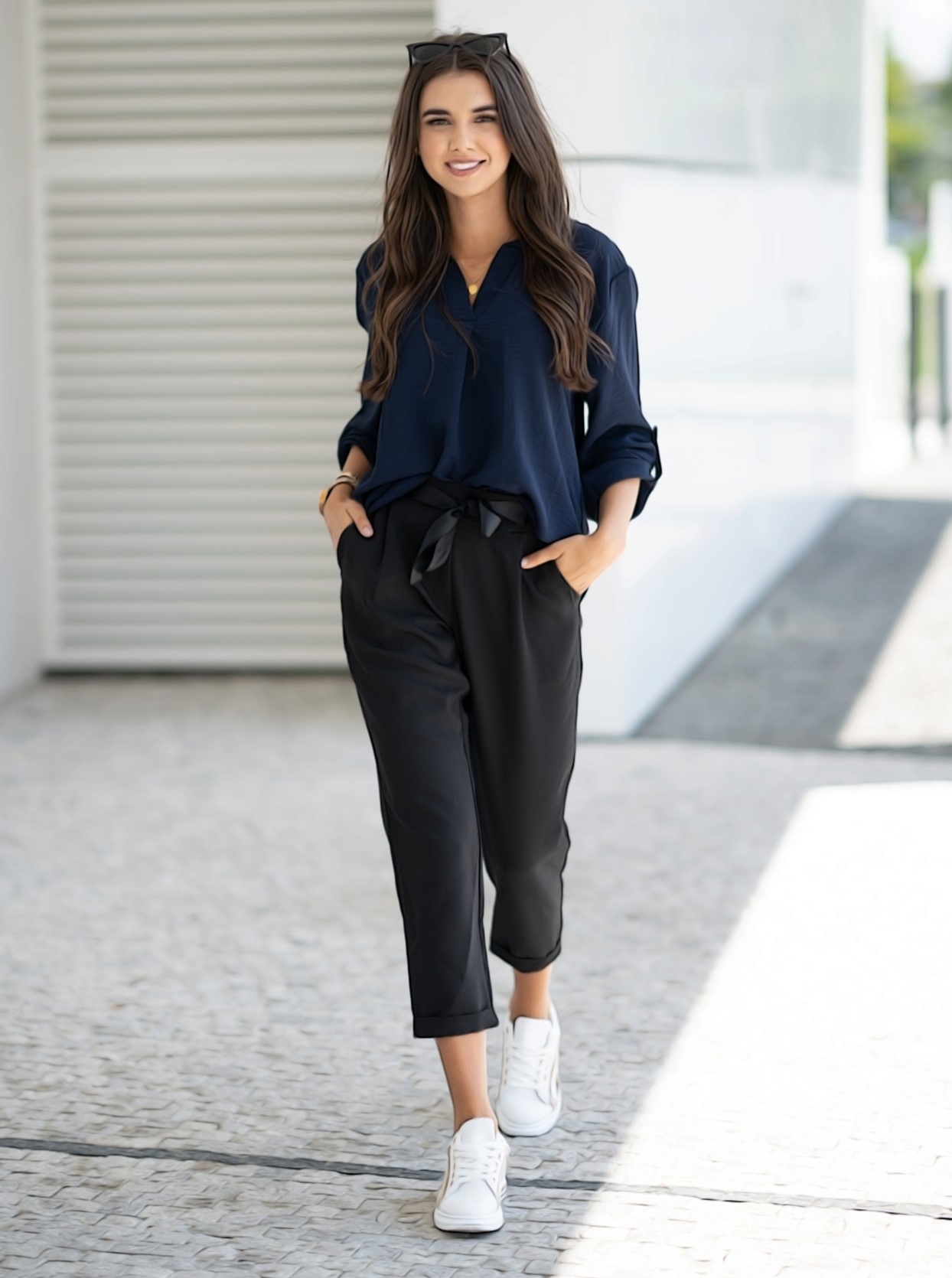 Oversize košile Elegance tmavě modrá