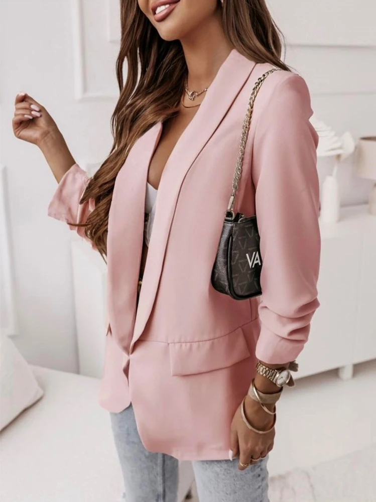 Sako s řasenými rukávy od S do XL starorůžové