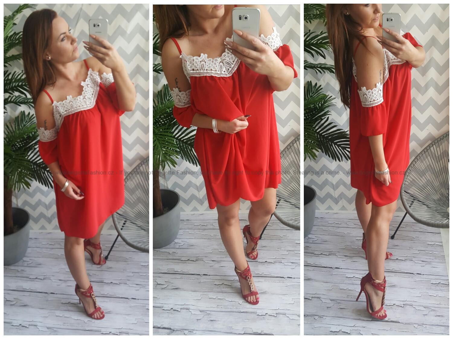 Šaty Romantic Hanny s krajkou - red
