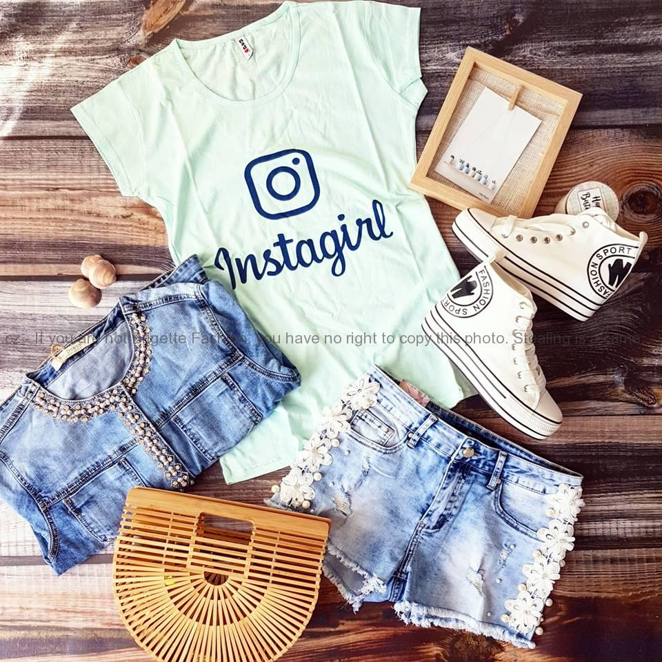Tričko Instagirl - mintové