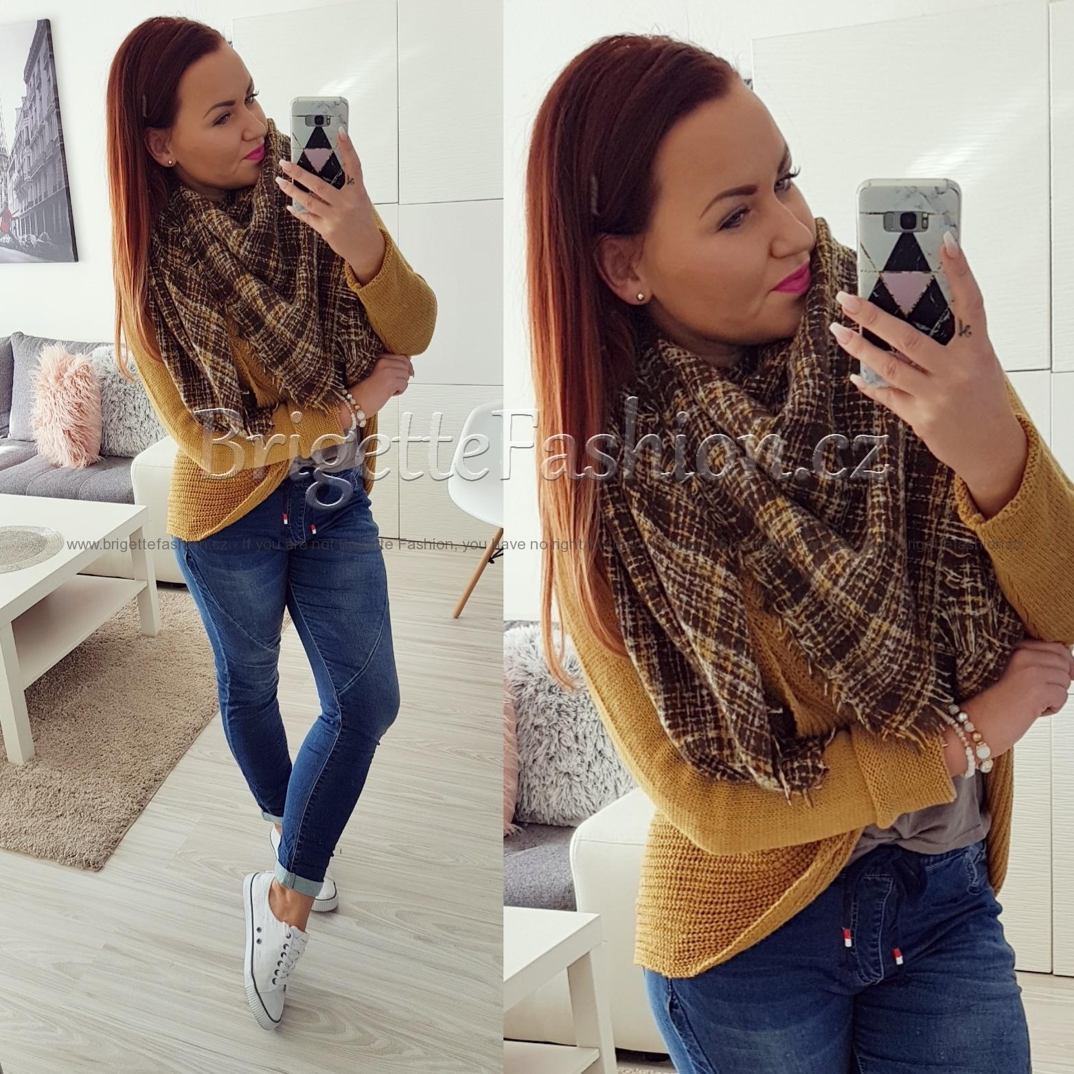 Pléd Giulia hnědo/žlutý