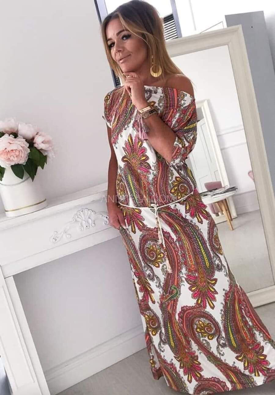 Dlouhé šaty ORIENTAL - camel