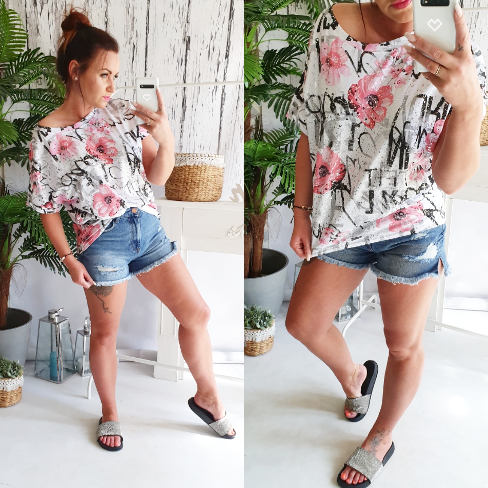 Oversize triko words-pink