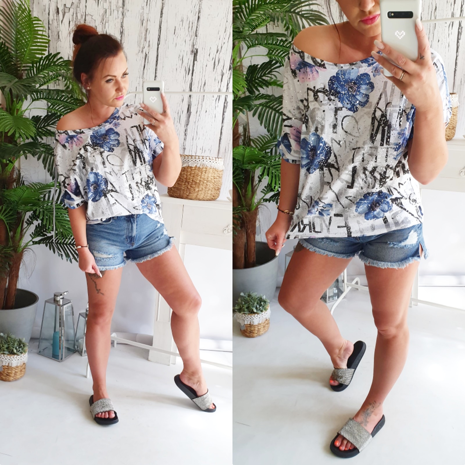 Oversize triko words-blue