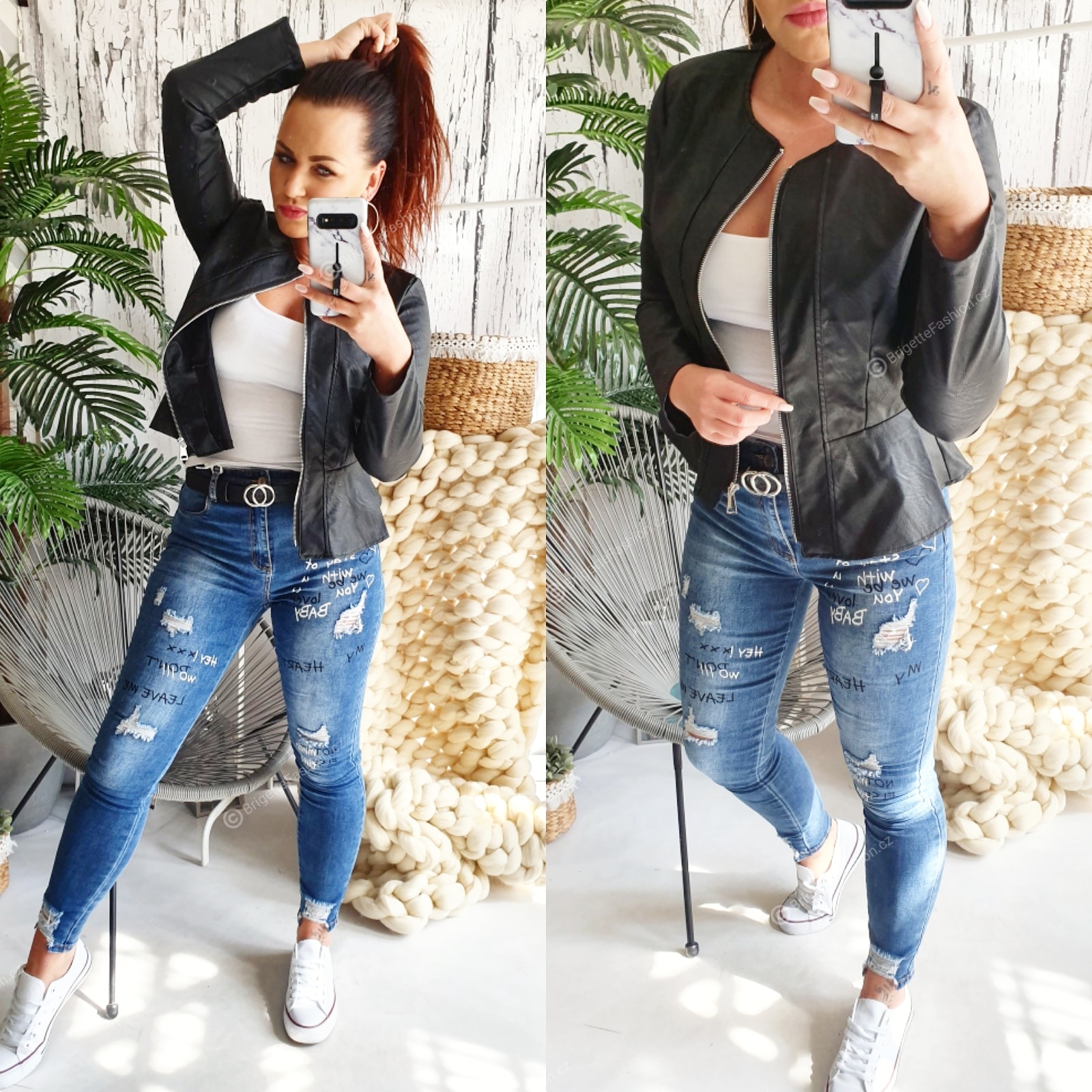 Koženková bunda Biker Madame