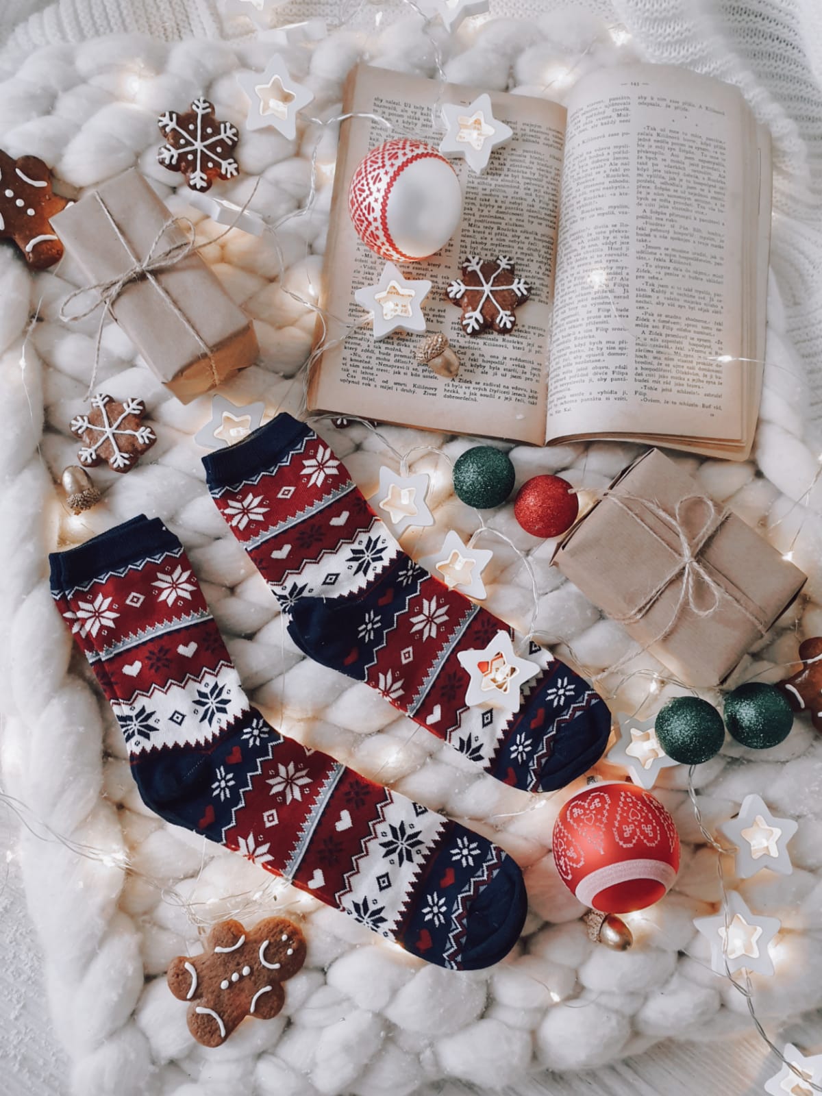 Ponožky pro páry - wine Christmas