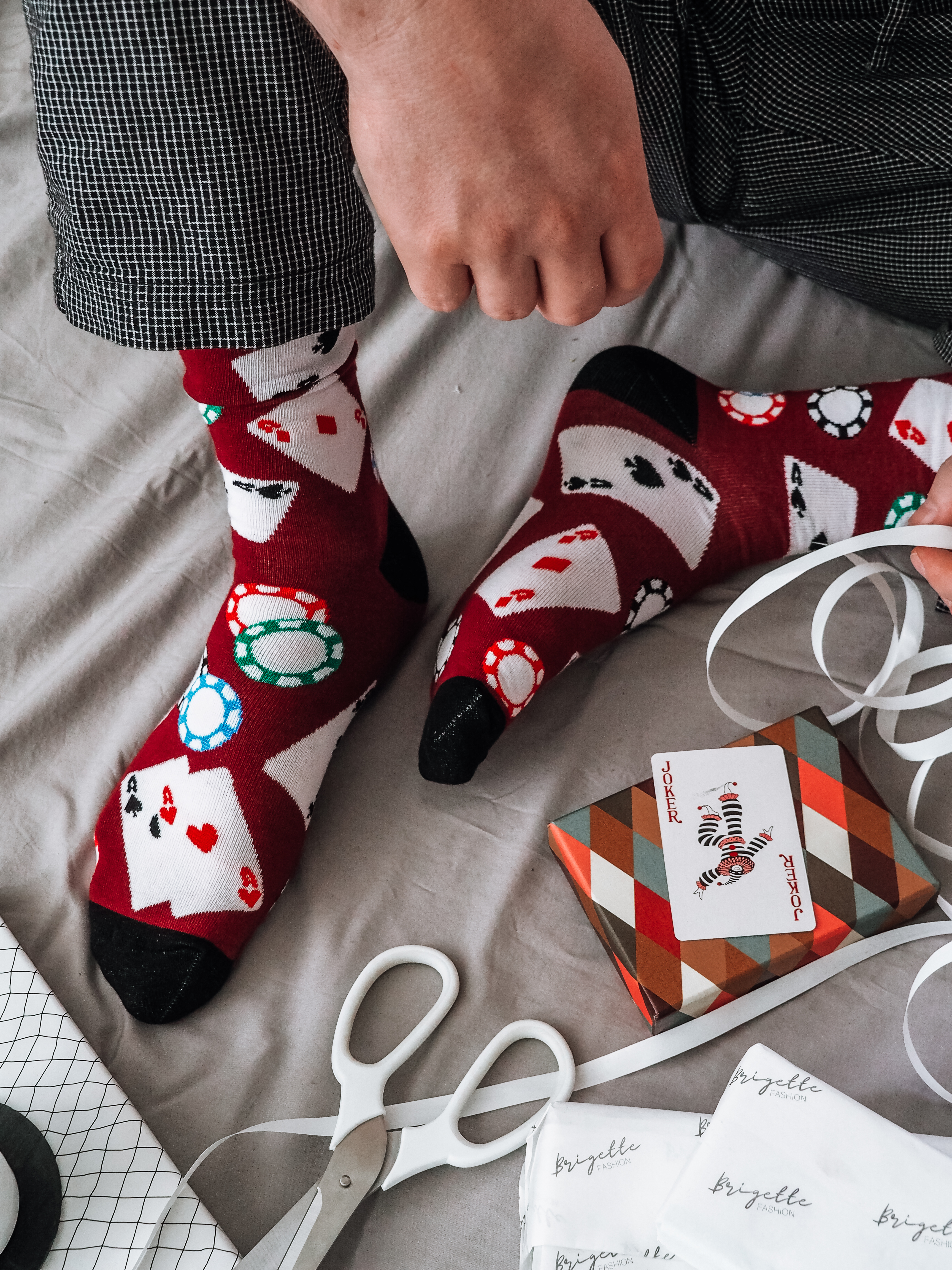 Vánoční ponožky Poker červené