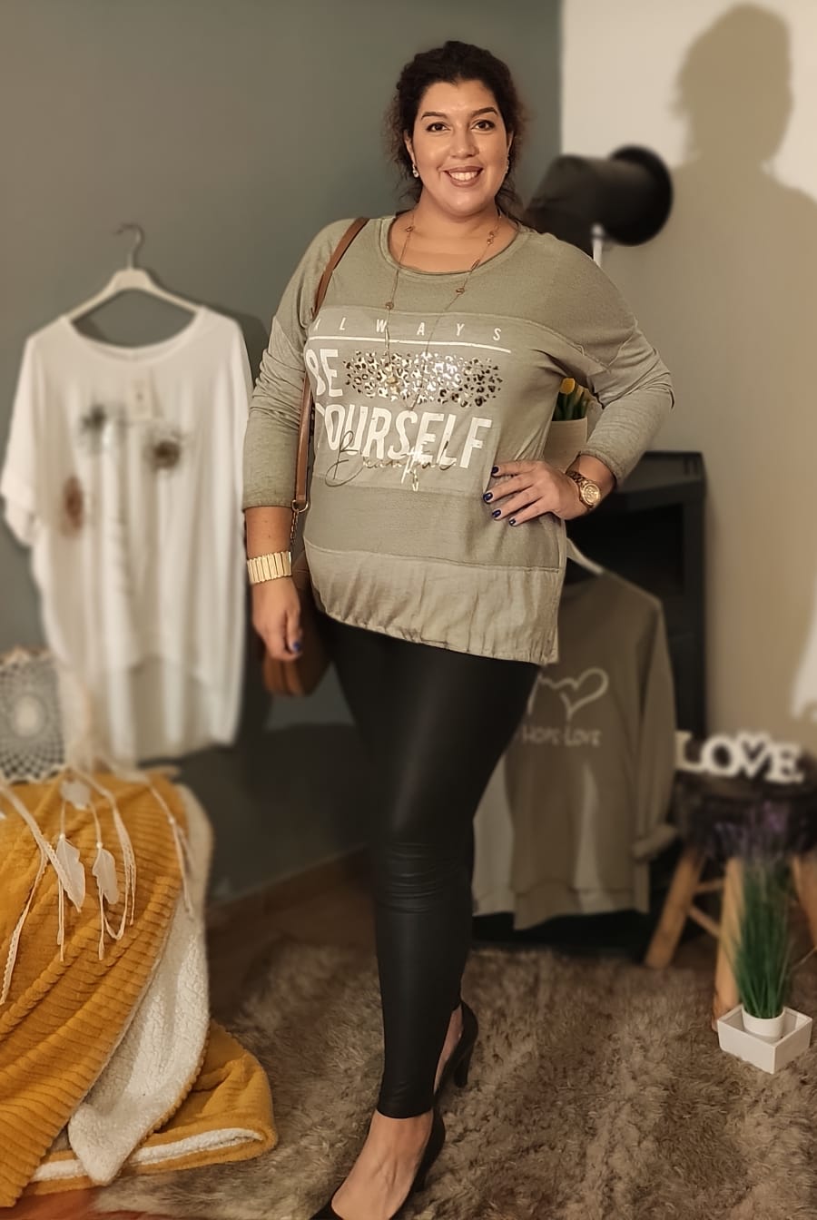 Tričko Yourself - khaki