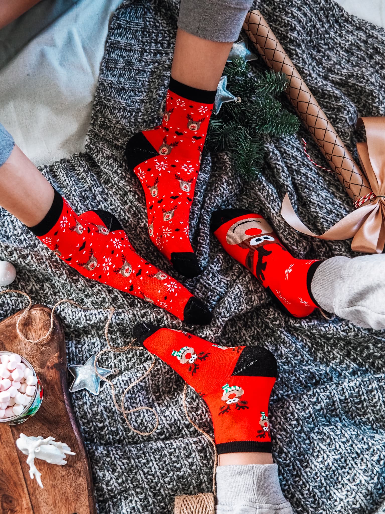 Vánoční ponožky Mini Reindeer Red