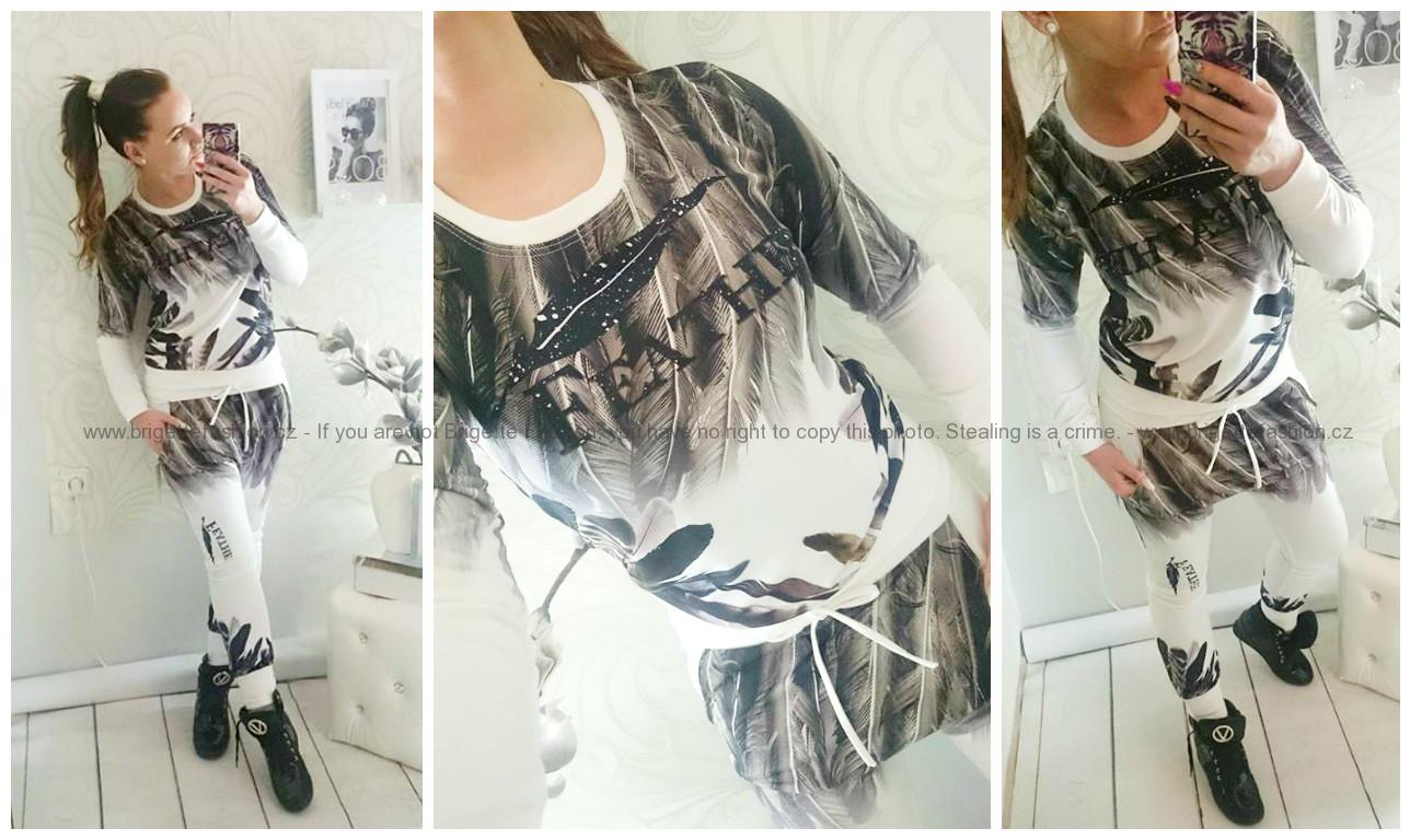 Tepláky baggy UNI S/M bílá