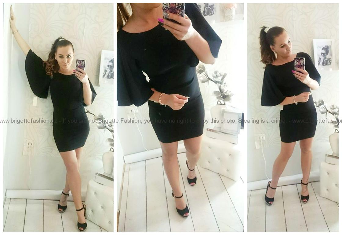 Mini šaty butterfly S/M - černé