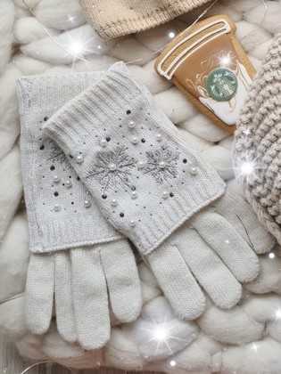 Prstové rukavice Snow béžové