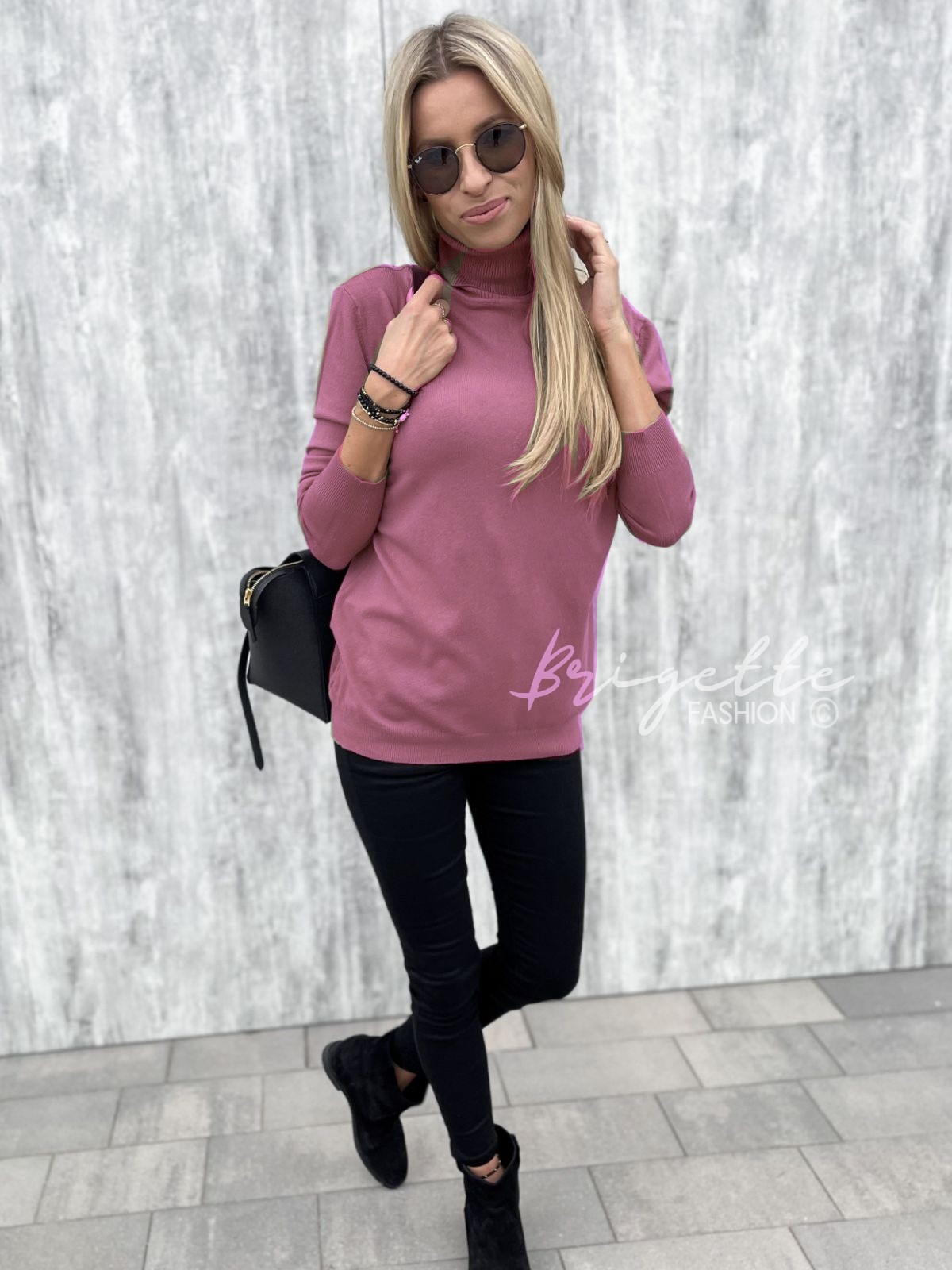 Oversize Basic rolák starorůžový
