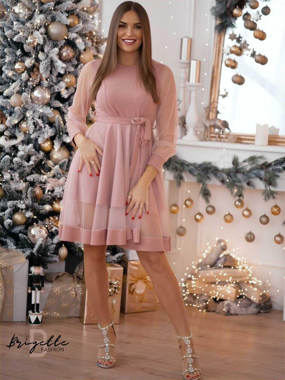 Šaty Diana pudrové