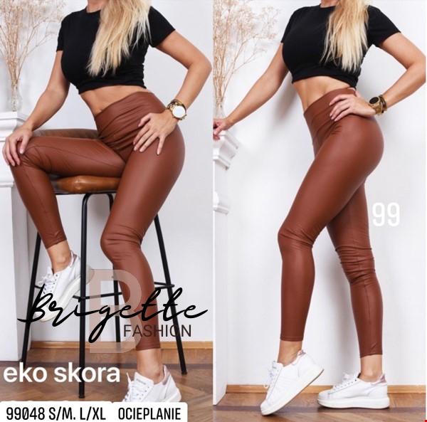 Koženkové legíny se zvýšeným pasem camel