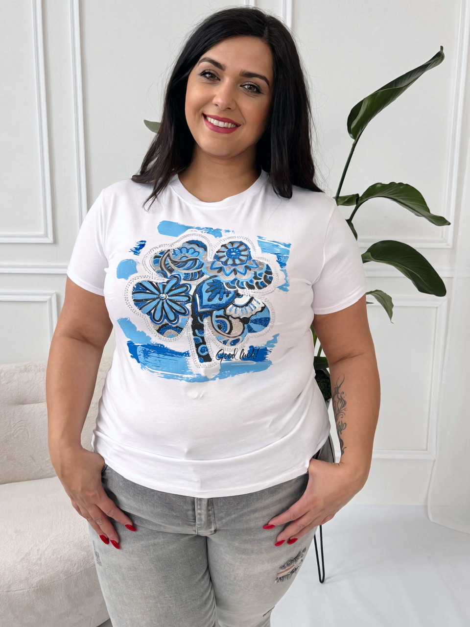 Tričko s potiskem Clover Blue
