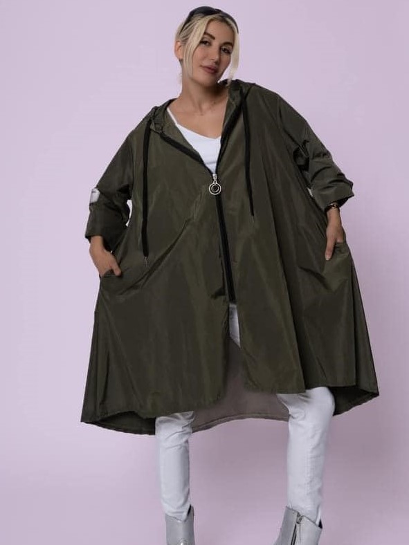 Oversize větrovka khaki