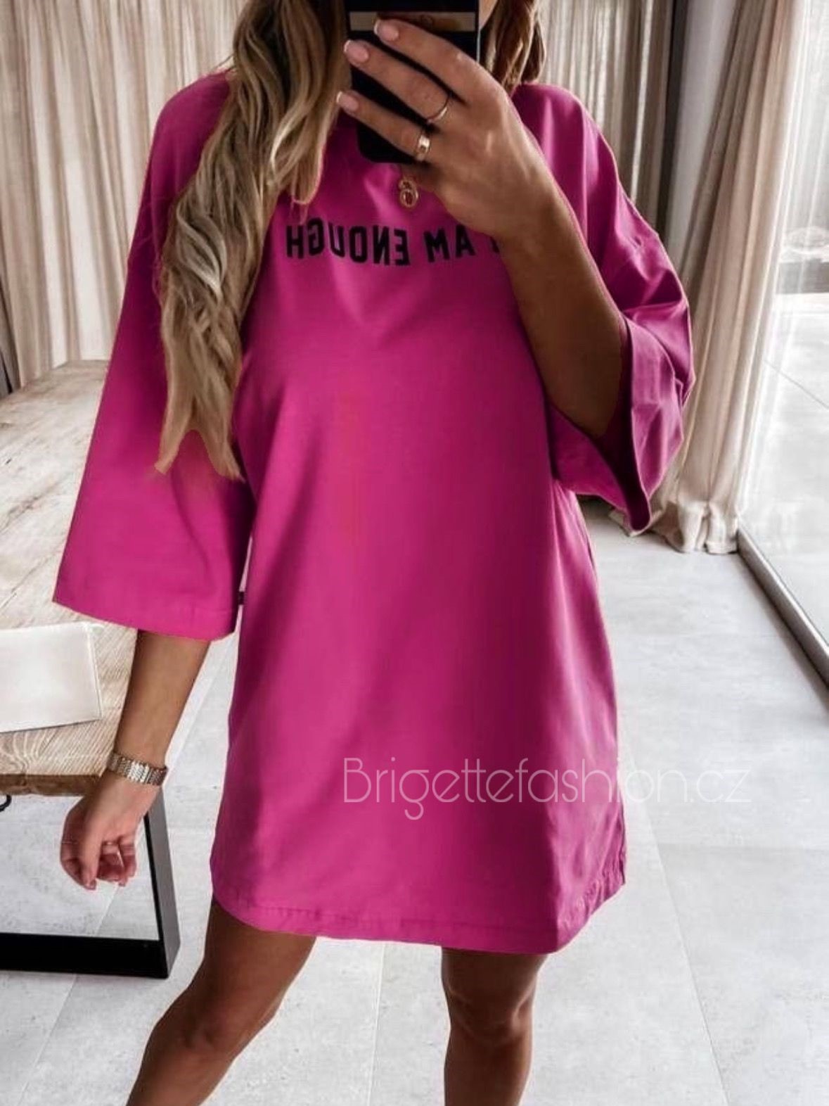 Šaty oversize Enough fuchsia