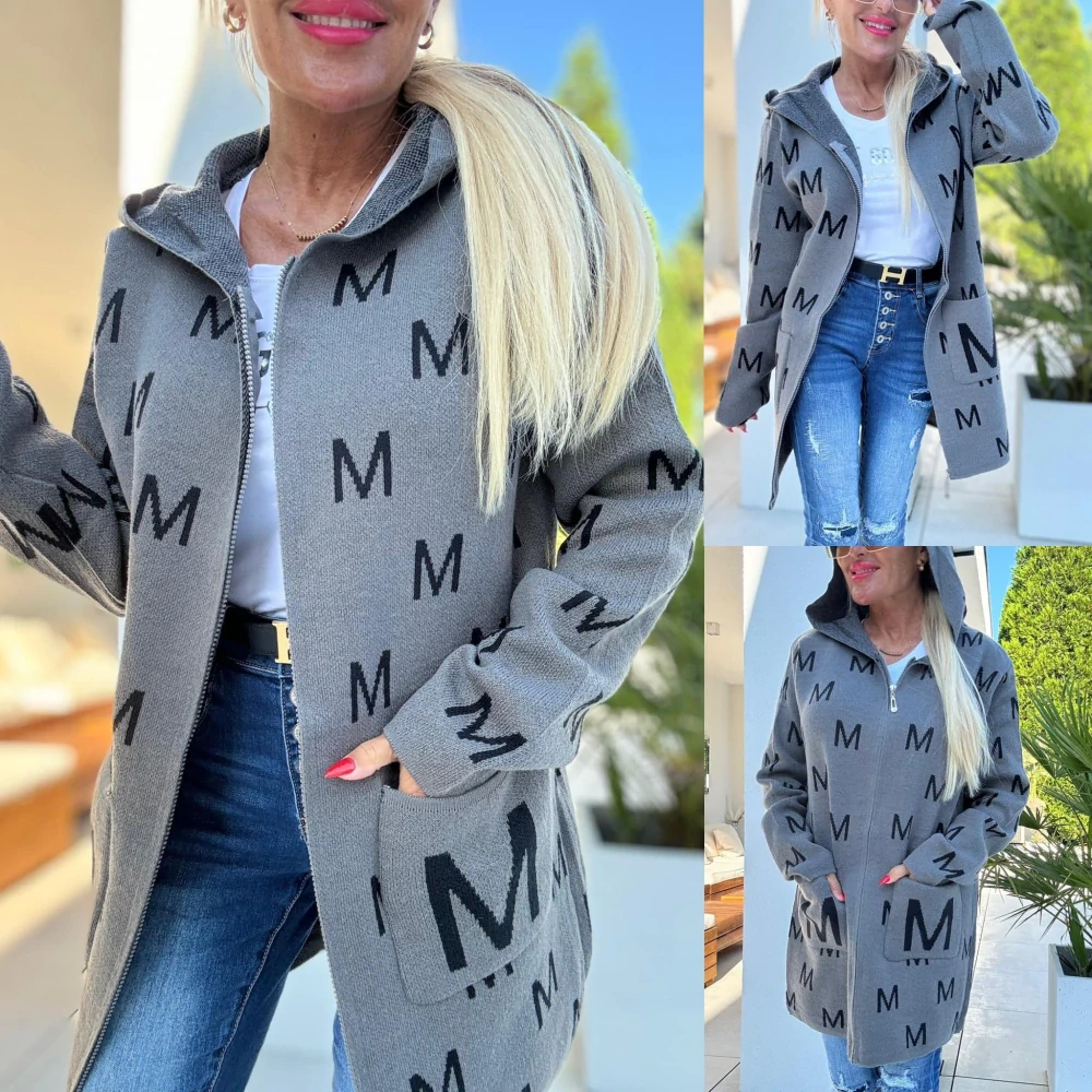 Cardigan na Zip M šedý