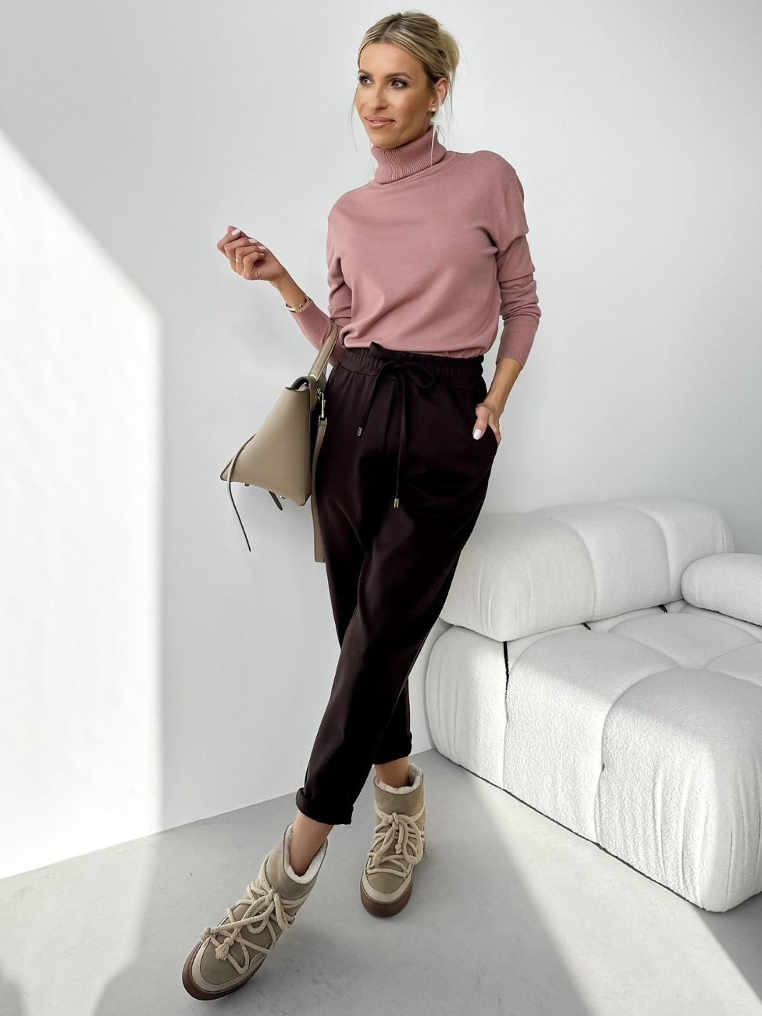 Oversize Basic rolák starorůžový