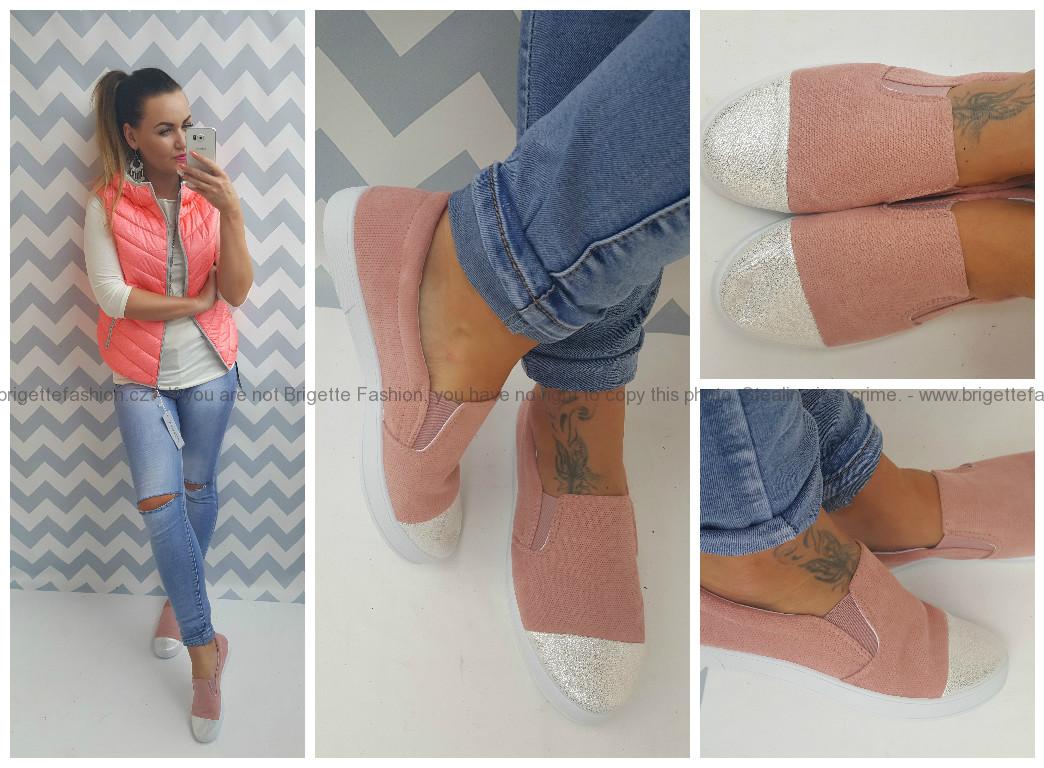Stylové slip on s metalickou špičkou