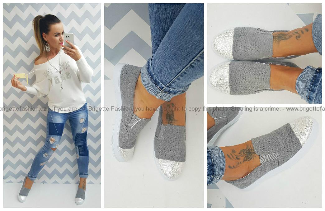 Stylové slip on s metalickou špičkou