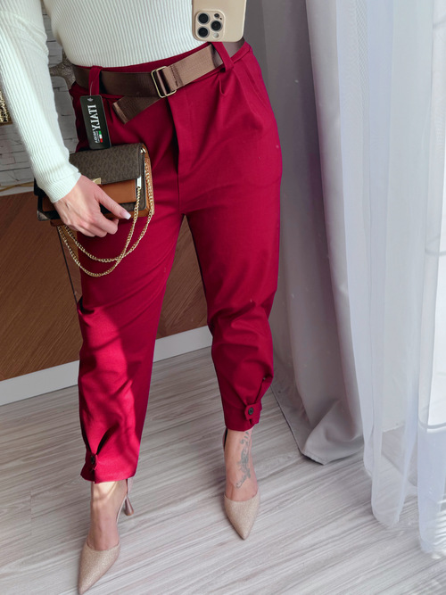 Společenské kalhoty Lovie burgundy