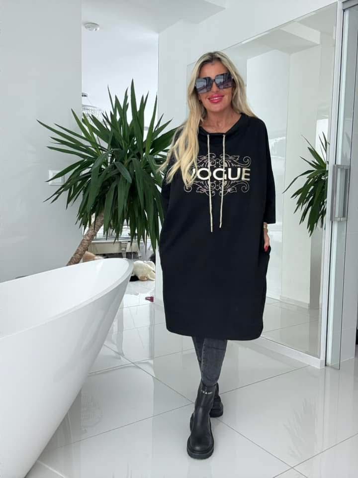 Oversize šaty Vogue černé