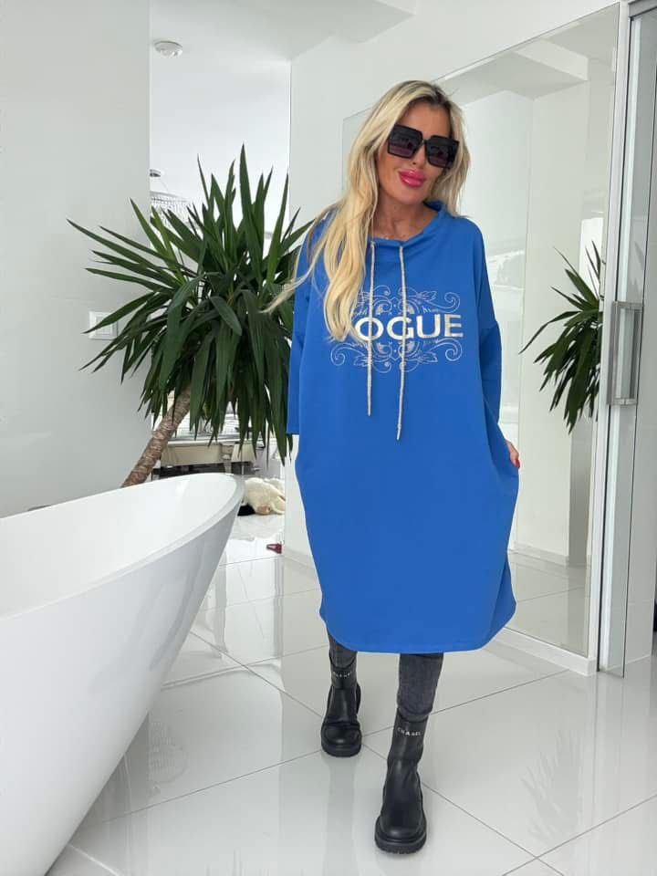 Oversize šaty Vogue modré