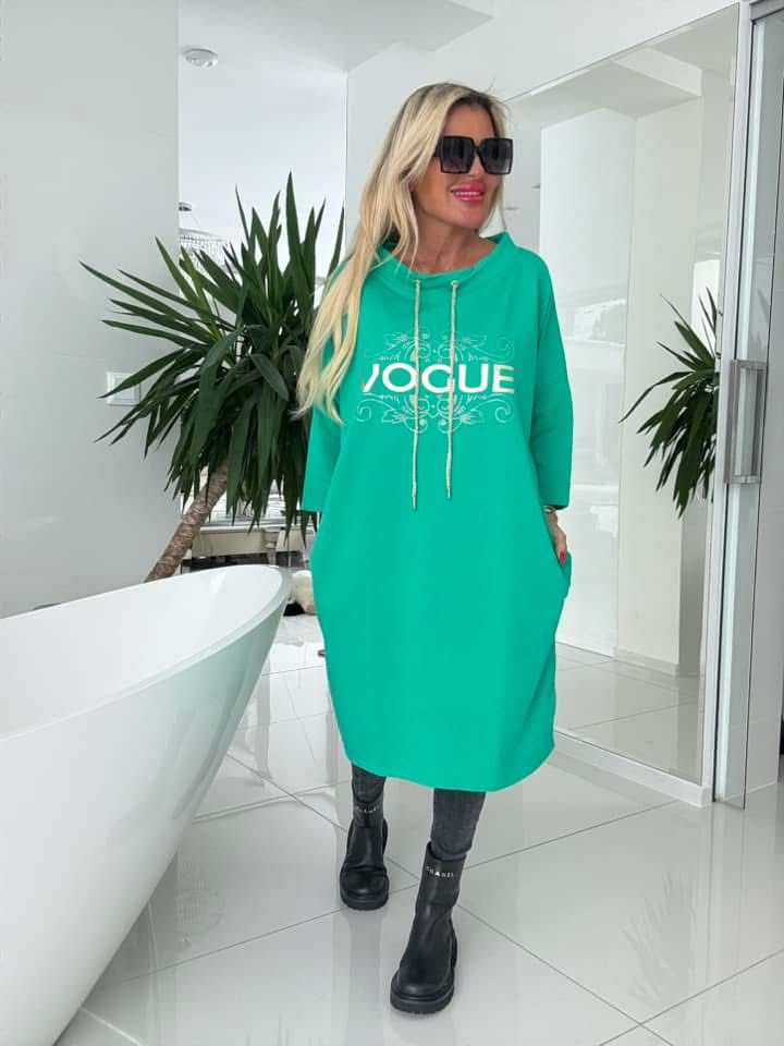 Oversize šaty Vogue mintové
