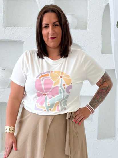 Tričko Pastel Flower do velikosti 3XL