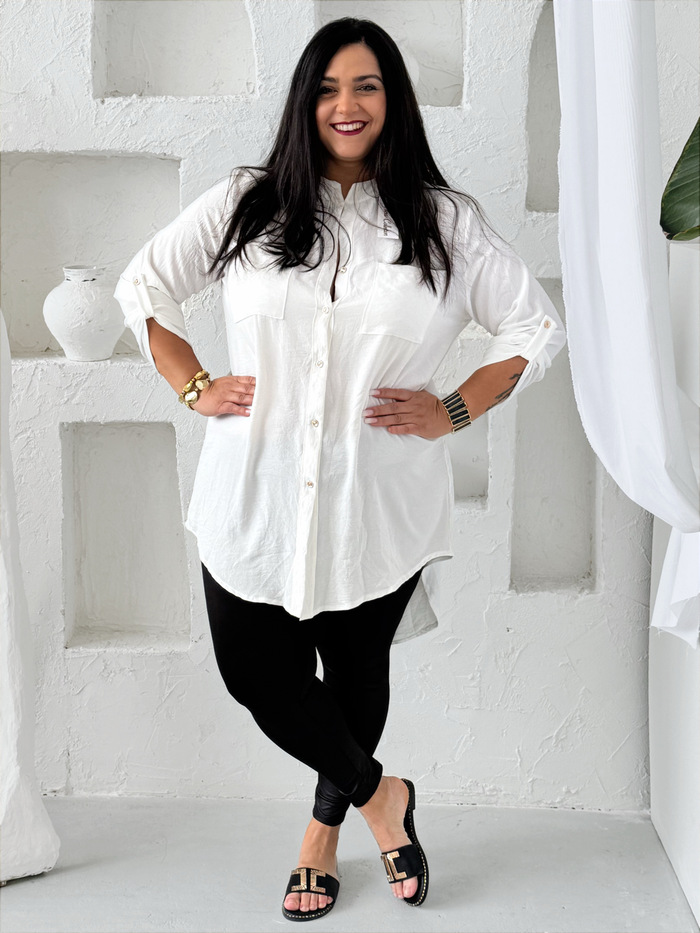 Lehounká oversize košile do 3XL velikosti nemačkavá bílá