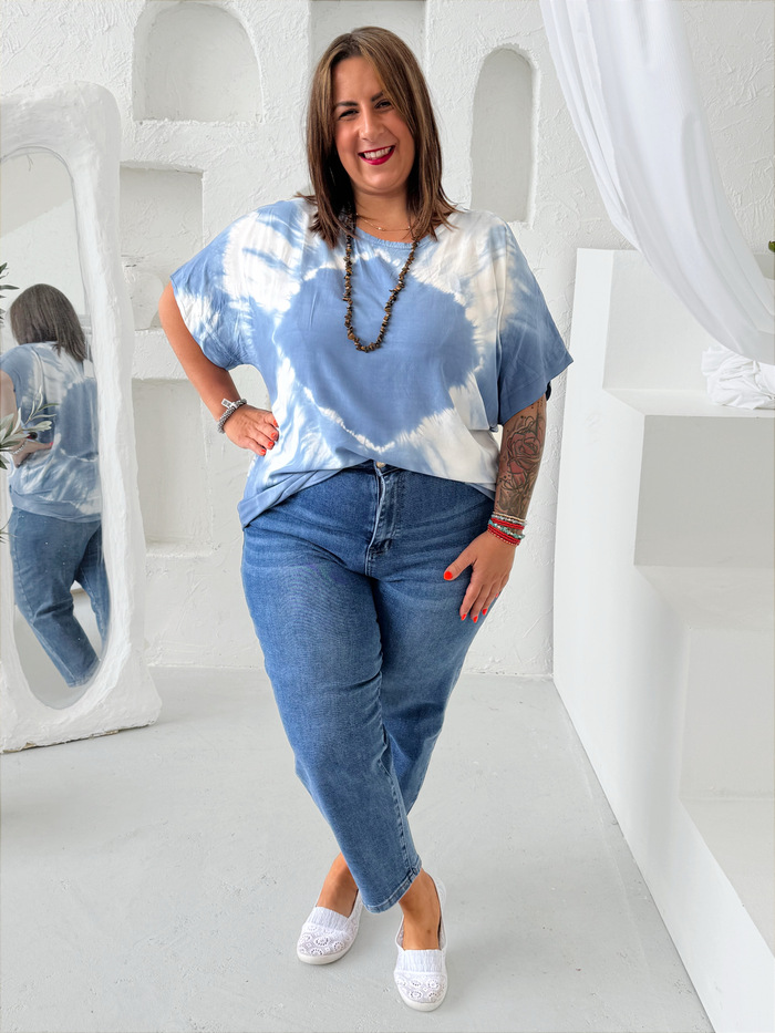 Batikované tričko Denim