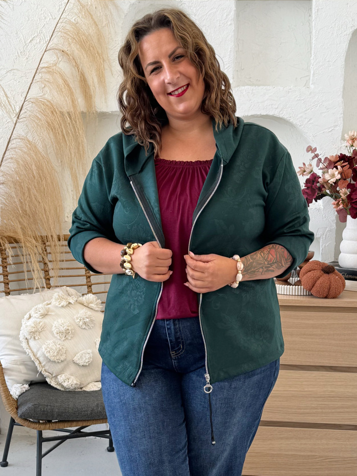 Mikina Brokat smaragdová do 3XL