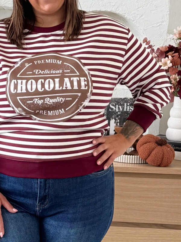Mikina Chocolate do 3XL vínová