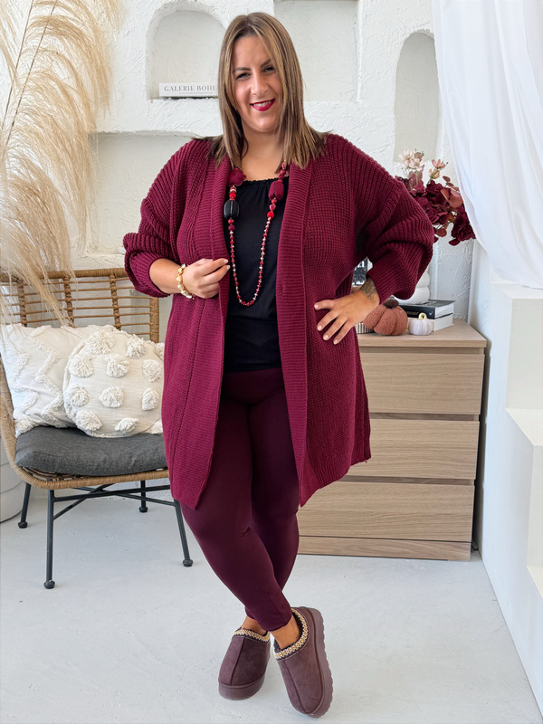 Kardigan Sofie do 5XL burgundy