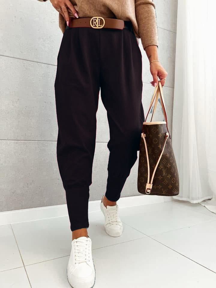 Kalhoty Stylish tmavá čokoláda